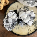 Daiiibabyyy -  New Chinese Aesthetic Ink Printing and Dyeing Double-Sided Bow Feather Grip Super Fairy Barrettes Back Head Updo Shark Clip