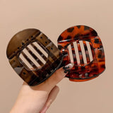 DAIIIBABYYY  -  New Korean Acetic Acid Hair Clip Hair Accessories Women's Spoon Clip Spring Clip Leopard Hair Clip Top Clip Simple Headpiece