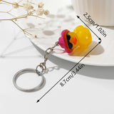 Daiiibabyyy Kawaii Cute Little Yellow Duck Keychain Cartoon Duck Keyring Car Key Chain Bag Purse Pendant School Bag Charm Lovely Gifts