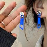 DAIIIBABYYY  -  Y2K Style Zippered Dangle Earrings for Women Creative Design Various Multiple Candy Colors Trend Ear Accessories Fashion Jewelry