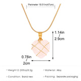 Daiiibabyyy Romantic Heart Opal Pendant Necklace for Women Sweet Fluorescent Powder Crystal Binding Love Choker Accessories Fashion Jewelry