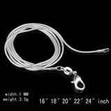 Daiiibabyyy Flat Necklace Silver Color Snake Chain Men Gift Jewelry Various Length Soft Snake Bone Flat Snake Necklace For Women Men