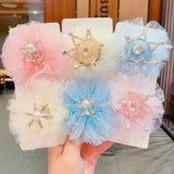 DAIIIBABYYY  - Children's Princess Mesh Hairpin Girls Rhinestone Crown Hair Clip Hair Accessories Sweet Lovely Tiara Headwear