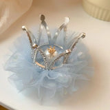 DAIIIBABYYY  - Children's Princess Mesh Hairpin Girls Rhinestone Crown Hair Clip Hair Accessories Sweet Lovely Tiara Headwear