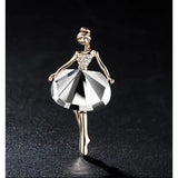 Daiiibabyyy Fashion Rhinestone Cute Dancing Girl Brooches Crystal Ballet Dancer Brooch Pins for Women Wedding Corsage Accessories Jewelry