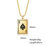 DAIIIBABYYY  -  New Stainless Steel Poker Card Ace of Spades Pendant Chain Necklace For Men Women Jewelry Hip Hop Jewelry Gifts Wholesale