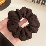 DAIIIBABYYY  -  New Solid Color Bubble Wrinkle Soft Scrunchies Women Hair Ties White Simple Large Elastic Hair Bands Fashion Green Headwear 10CM