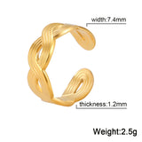 DAIIIBABYYY  -  Fried Dough Twists Bead Lock Knot Chain Horseshoe Lock Shoe Buckle Stainless Steel Ring Women Fashion Simple Jewelry Gift