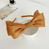 DAIIIBABYYYY  -  1PC Satin Mesh Bow Headband For Woman Girls Bright Silk Hairband Hair Hoop Fashion Hair Accessories Girl