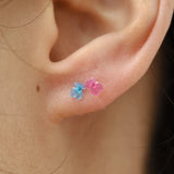 DAIIIBABYYY   -  Bear Anti-allergy Plastic Earrings PinsTransparent Rainbow Mix Color Stud Earrings for Women Jewelry Accessroies