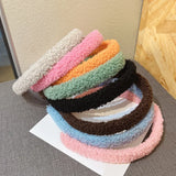 DAIIIBABYYY  -  1.5cm Width Autumn Winter Sweet Plush Hair Band For Girls College Students Face Washing Hairbands Brown Pink Hair Bands Headwear