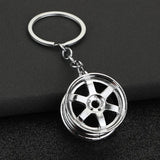 DAIIIBABYYY  -  Hot Sale Racing Steering Wheel Keychain Personality Modified Car Key Chain 6 Speed Gearbox Creative Model Metal Key Chain Gift