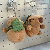 Daiiibabyyy Creative Simulation Capibara Pendant Plush Keychain Kawaii Anime Fluffty Cross Dressing Toys Turtle Backpack Plush Stuffed Doll