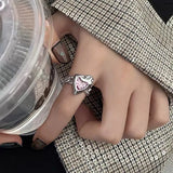 Daiiibabyyy Silver Color Thorns Love Ring for Women Girl Gift Lovers Retro Irregular Opening Jewelry Dropshipping  Wholesale