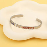 DAIIIBABYYY  -  God Bless America Bangle Stainless Steel Carvings Letter Bracelets for Women Jewelry Accessories