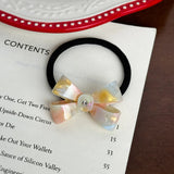 DAIIIBABYY  -  Korean New Cute 4.5cm Stereoscopic Bow Hair Tie Hair Clip For Sweet Girls Rhinestones Acetate Hair Rope Duckbill Clip