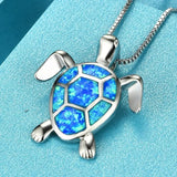 DAIIIBABYYY  -  Steel Fun Jewelry Sea Turtle Animal Pendant Female Blue Crystal Wedding Jewelry Charms Necklace For Women Neck Chain Accessories