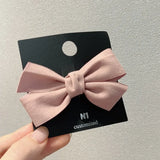 DAIIIBABYYY  -  Vintage Autumn Winter New Suede Temperament Velvet Fabric Bow Hair Clip Duck Beak Clip Hair Accessories