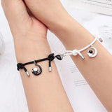 DAIIIBABYYY  -  2 Pieces Couple Bracelets Couple Magnet Men Women Gothic Spider Web Heart-Shaped Couple Astronaut Two Styles Bracelet Jewelry