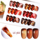 Daiiibabyyy 7ml Translucent Jelly Amber Gel Nail Polish Brown Coloured Varnish Gel Long Lasting Semi Permanent UV Nail Art Manicure