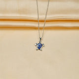 DAIIIBABYYY  -  Steel Fun Jewelry Sea Turtle Animal Pendant Female Blue Crystal Wedding Jewelry Charms Necklace For Women Neck Chain Accessories