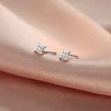 Daiiibabyyy 925 Silver Needle Simple Inlaid Zircon for Women Wedding Jewelry Accessories Leaf Star Butterfly Silver Color Earrings Wholesale