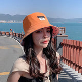 Daiiibabyyy Summer Korean Version Of The Trendy Fisherman Hat Women's Sunscreen UV Protection Sun Hat Japanese All-Match Double-Sided Sunhat