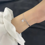 Daiiibabyyy 925 Stamp Silver Color Bracelet for Women Girl Gift Crystal Rubik's Cube Jewelry Dropshipping Wholesale