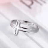 DAIIIBABYYY  -  Jesus Cross Love Stainless Steel Open Ring Women's Faith Christian Guardian Fashion Party Gift Jewelry New 2024