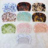 DAIIIBABYYY  -  Fashionable Simple Marble Textured 7.3CM U-shaped Hair Comb Retro Colorful Acetic Acid Portable Comb Hair Accessories