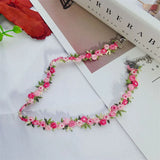 DAIIIBABYYY  -  Pink Sweet Flowers Lace Necklace Choker for Women Girls Good Quality Embroidery Fashion Romantic Design Neck Accessory Jewelry