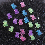 DAIIIBABYYY   -  Bear Anti-allergy Plastic Earrings PinsTransparent Rainbow Mix Color Stud Earrings for Women Jewelry Accessroies