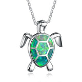 DAIIIBABYYY  -  Steel Fun Jewelry Sea Turtle Animal Pendant Female Blue Crystal Wedding Jewelry Charms Necklace For Women Neck Chain Accessories