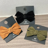 DAIIIBABYYY  -  Vintage Autumn Winter New Suede Temperament Velvet Fabric Bow Hair Clip Duck Beak Clip Hair Accessories