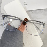 DAIIIBABYYY  -  Metal Myopic Glasses Frames Female Round Face Half-frame Male Eyeglasses Frame Anti Blue Light Glasses Computer Goggles Fashion