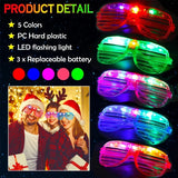 Daiiibabyyy LED Glow Glasses 6 Neon Colors LED Shutter Shade Glasses Kids Birthday Gifts Toys Blinds 3 Lights Glasses Party Favors Supplies