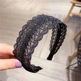 DAIIIBABYYYY  -  Wide Women Hairband Solid Lace Turban Solid Elastic Hair Bands Hair Accessories Headband for Women Girls Headdress