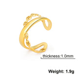 DAIIIBABYYY  -  Fried Dough Twists Bead Lock Knot Chain Horseshoe Lock Shoe Buckle Stainless Steel Ring Women Fashion Simple Jewelry Gift