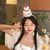 DAIIIBABYYY  -  Happy Birthday Hairband Funny Hair Accessories Candle Women Hair Hoop Cake Colorful Headband Party Props