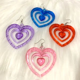 DAIIIBABYYY  -  Y2K Accessories Rainbow Acrylic Heart Earrings Aesthetic Korean Fashion Drop Earrings Women for Women Harajuku Jewelry Kawaii