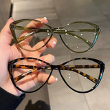 DAIIIBABYYY  -  Trend Brand Leopard Frame Eyeglasses Women Retro Ins Anti Blue Light Cat Eye Glasses Reading Computer Eyewears Decoration