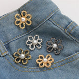 DAIIIBABYYY  -  Flowers Clover Stars Alloy Pants Tighten Waist Brooches Buckle Pins Waist Clip Adjustable Snap Detachable Button for Pants Jeans