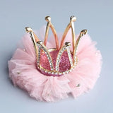 DAIIIBABYYY  - Children's Princess Mesh Hairpin Girls Rhinestone Crown Hair Clip Hair Accessories Sweet Lovely Tiara Headwear