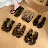 DAIIIBABYYY  -  2024 Fashion Leopard Print Ladies Slippers Female Slip On Shallow Flip Flops Footwear Low Heels Women Pumps Slides Shoes Muj