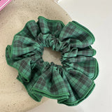 DAIIIBABYYY  -  Ins Hot Sale Fashion Colorful Plaid Cloth Elastic Scrunchie Advanced Fabrics Hair Rope Hair Accessories