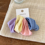 DAIIIBABYYY  -  Wholesale 4 Pieces A Set Soft High Elastic Scrunchie Wide Edge Seam Free Hair Rope Simple Retro Ponytail Rubber Band