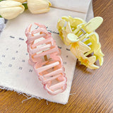 DAIIIBABYYY  -  Korean New Fashion 11cm Large Plumeria Candy Colored Flower Hair Clip Simple Plumeria Plastic Shark Clip Hair Accessories