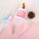 DAIIIBABYYY  -  Happy Birthday Hairband Funny Hair Accessories Candle Women Hair Hoop Cake Colorful Headband Party Props