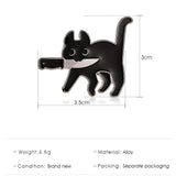 Daiiibabyyy Creative Cartoon Black Cat Modeling Pop-Enamel Pin Lapel Badges Brooch Cute Little Duck Jewelry Brooches Man Women Gift