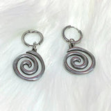 DAIIIBABYYY  - Grunge Jewelry Stainless Steel Swirl Earrings Cool Korean Charms Hoop Earrings for Women Goth Fashion Accessories Cute Punk